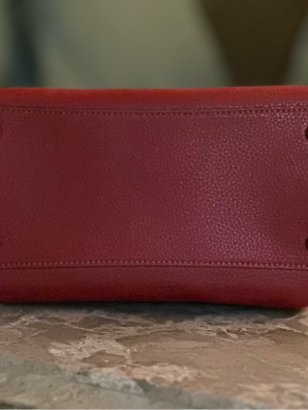 Coach Red Pebbled Leather Tote with Shoulder Strap MINI - Picture 5 of 16